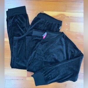 EUC Vince Camuto Black Velour Pajama Set; size XL